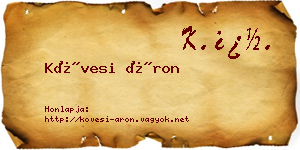 Kövesi Áron névjegykártya